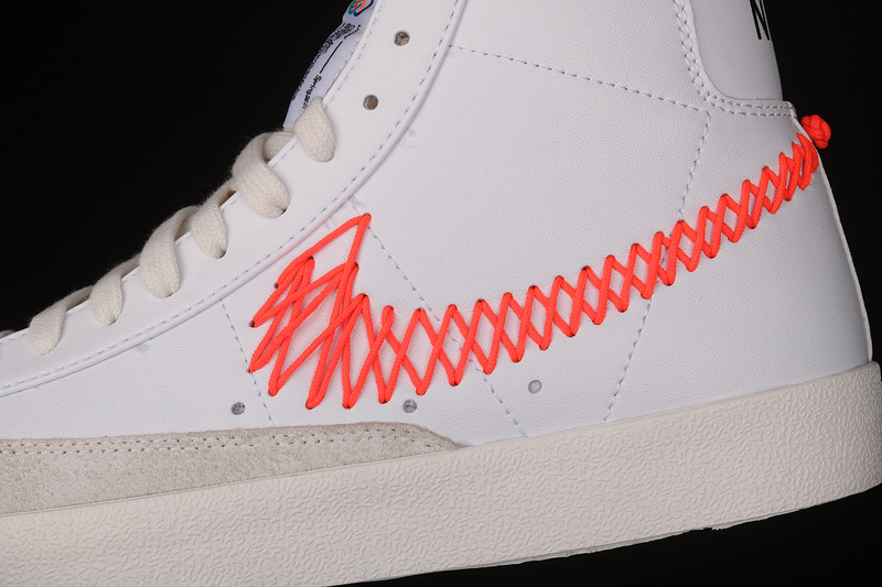 Blazer Mid 77 Vintage Double Zig Zag Stitched Swoosh Summit White/Bright Crimson 13