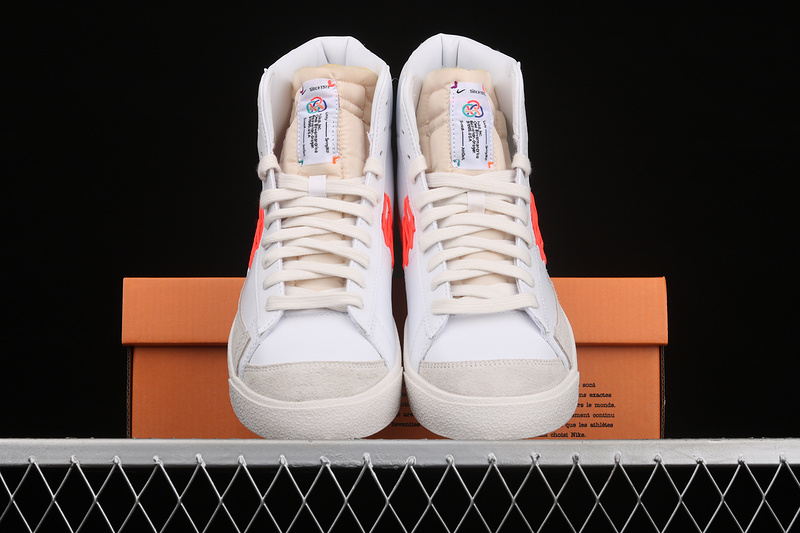 Blazer Mid 77 Vintage Double Zig Zag Stitched Swoosh Summit White/Bright Crimson 15