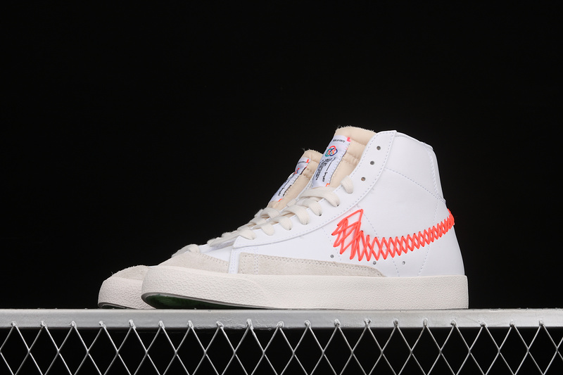 Blazer Mid 77 Vintage Double Zig Zag Stitched Swoosh Summit White/Bright Crimson 27