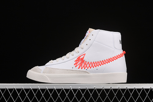 Blazer Mid 77 Vintage Double Zig Zag Stitched Swoosh Summit White/Bright Crimson 33