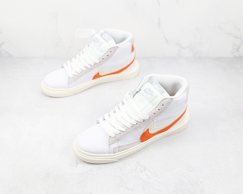 Sacai X Blazer Mid White/White/Orange 7