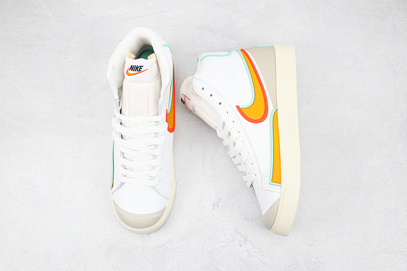 Sb Blazer Mid'77 Vntg Suede White/White/Orange 5