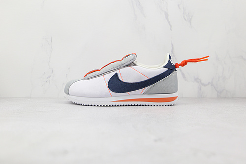 Kendrick Lamar X Cortez Basic Slip House Shoes White/Thunder Blue-Wolf 5