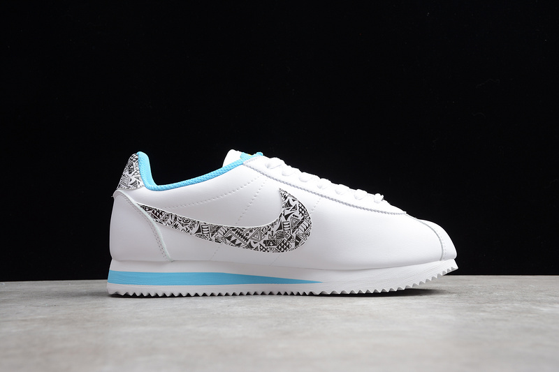 Classic Cortez Premium White/Black/Light Blue 7