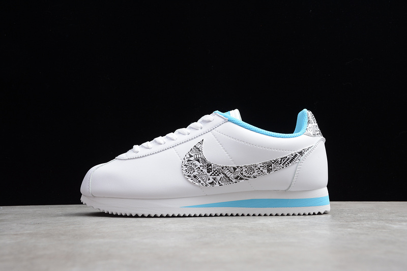 Classic Cortez Premium White/Black/Light Blue 9