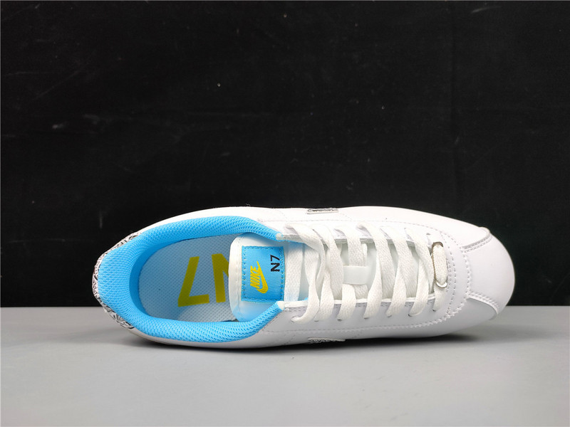 Cortez N7 White/Black/Dark Turquoise/White 3