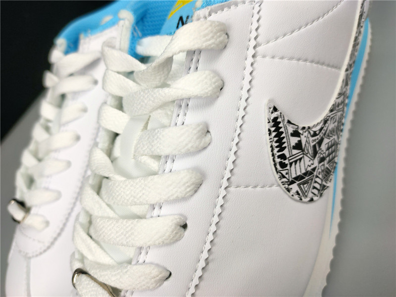 Cortez N7 White/Black/Dark Turquoise/White 5