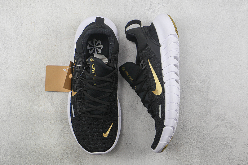 Free Run 5.0 Next Nature Dark Smoke Grey/Black/Metallic Gold Coin 5