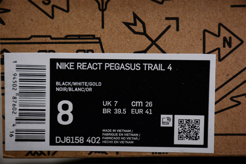 React Pegasus Trail 4 Black/Yellow/Blue-White 9