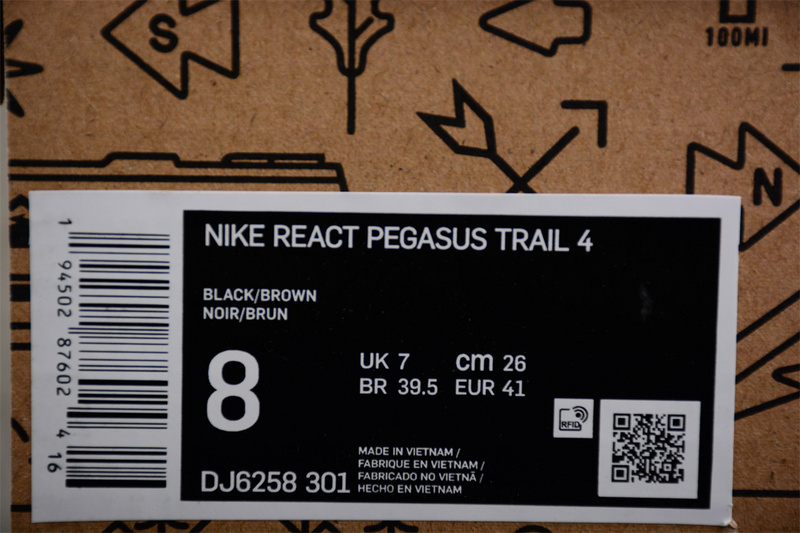 React Pegasus Trail 4 Black/Light Grey/Beige 11