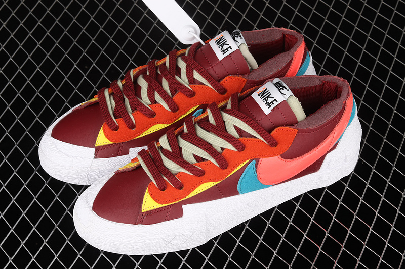 Sacai X Kaws X Blazer Low Red/White/Multi-Color 9