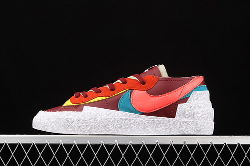 Sacai X Kaws X Blazer Low Red/White/Multi-Color 13