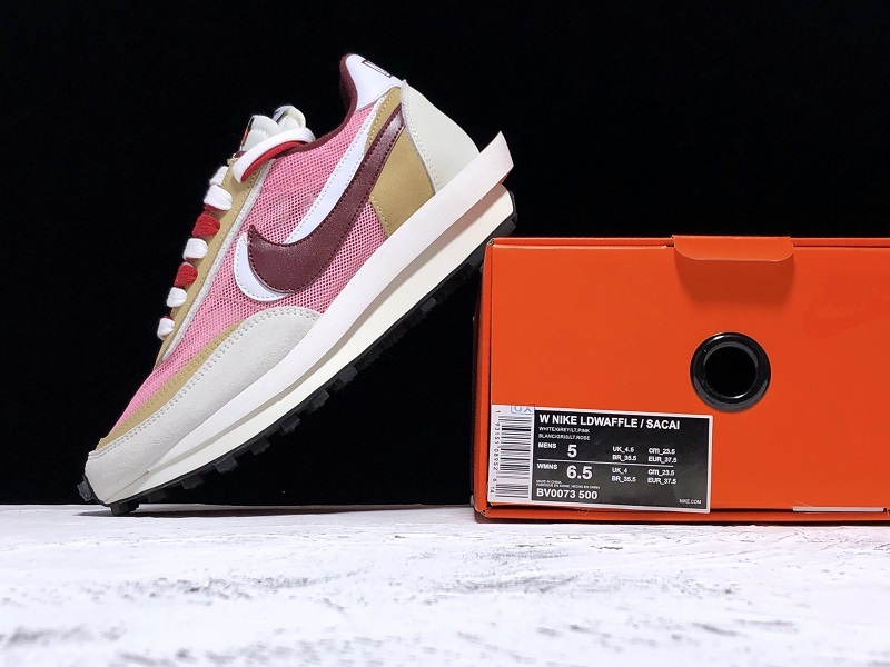 Sacai X Lvd Waffle Daybreak Swoosh Pink/Gery/White-Red 11