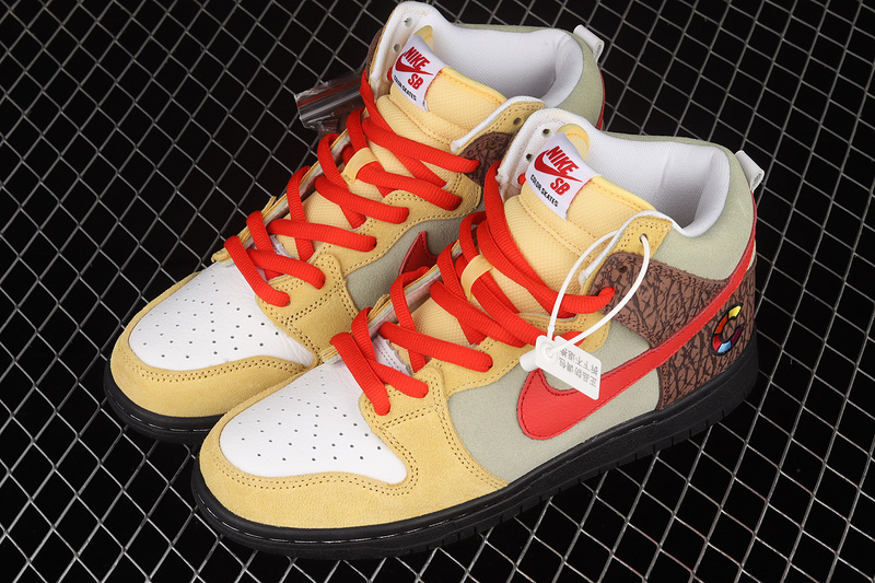 Color Skates X Dunk High Sb Kebab And Destroy Yellow/Red/White-Brown 13