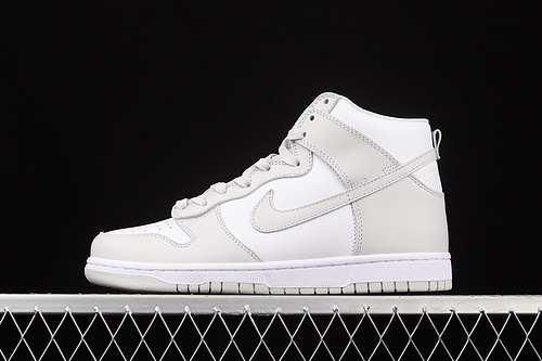 Sb Dunk High White/White/Vast Grey 9