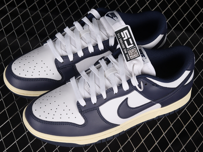 Sb Dunk Low Navy Blue White/Midnight Navy 5