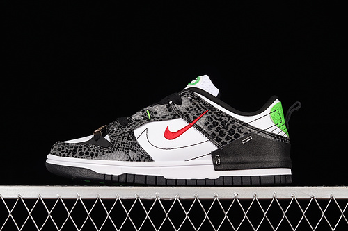 Wmns Dunk Low Disrupt 2 'Just Do It - Black Snakeskin'red/White 3