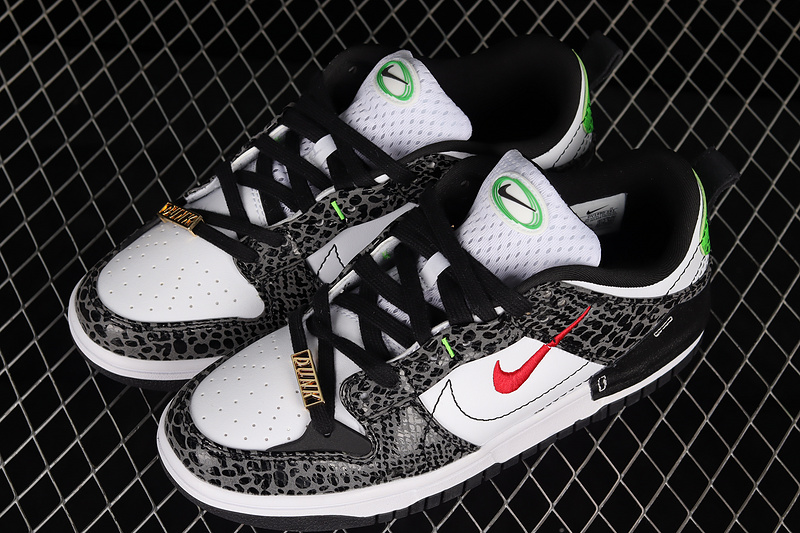 Wmns Dunk Low Disrupt 2 'Just Do It - Black Snakeskin'red/White 19