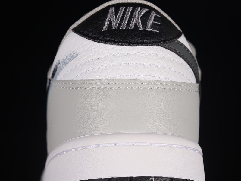 Sb Dunk Low Spray Paint Swoosh White/Grey/Black 17