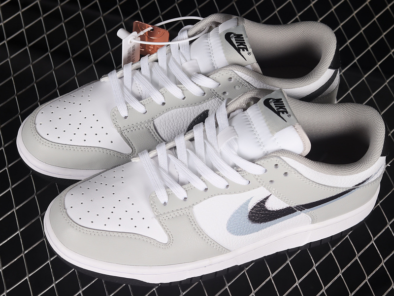 Sb Dunk Low Spray Paint Swoosh White/Grey/Black 19