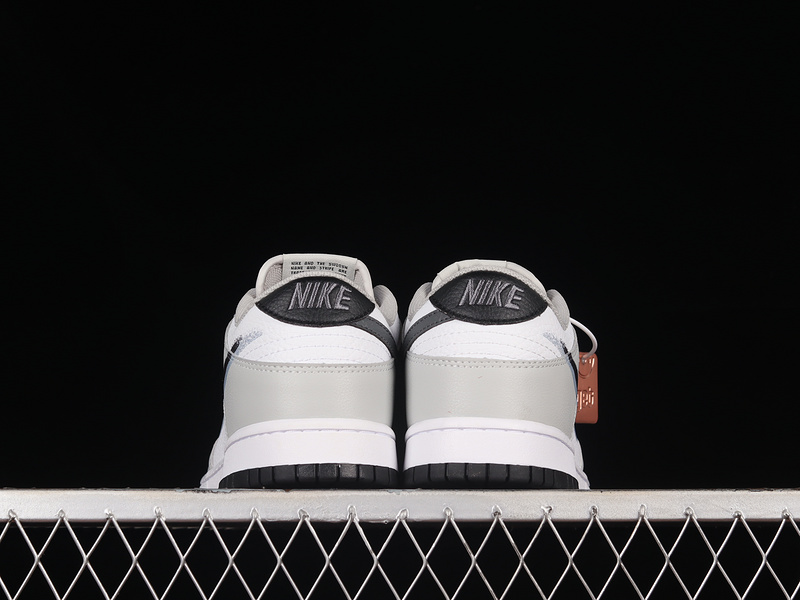 Sb Dunk Low Spray Paint Swoosh White/Grey/Black 23