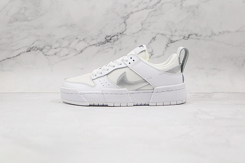 Sb Dunk Low Disrupt White/Metallic Silver/White 7