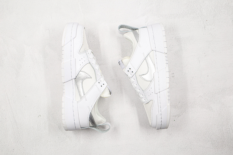 Sb Dunk Low Disrupt White/Metallic Silver/White 9