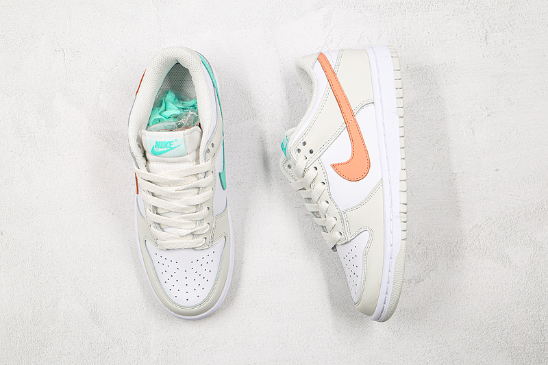 Sb Dunk Low Gs Mismatch Swoosh Tropical White/Bone/Peach/Aqua 5