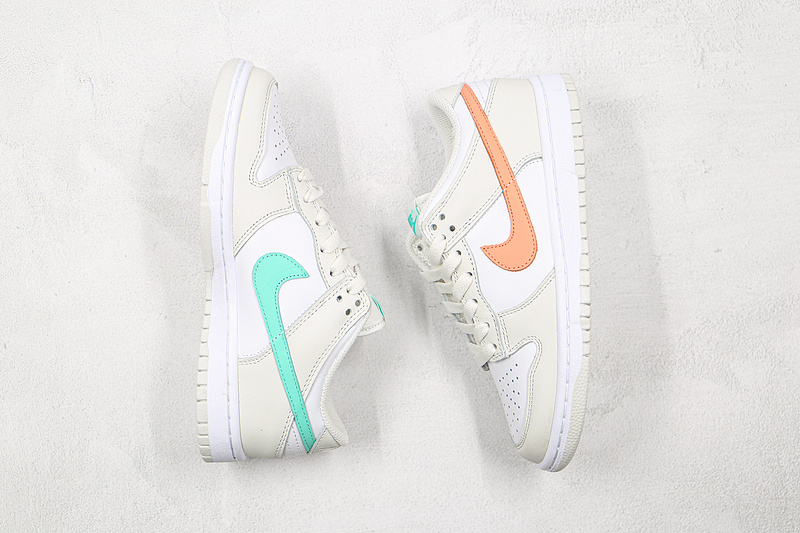 Sb Dunk Low Gs Mismatch Swoosh Tropical White/Bone/Peach/Aqua 15