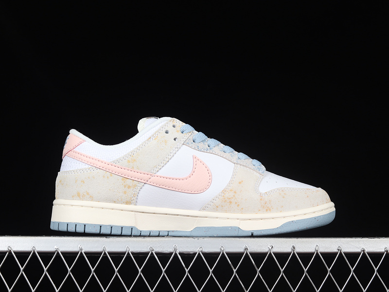 Dunk Low Suede "Pastels" White/Pink-Blue 11