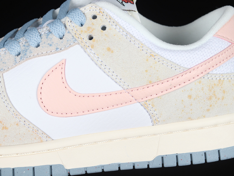 Dunk Low Suede "Pastels" White/Pink-Blue 19