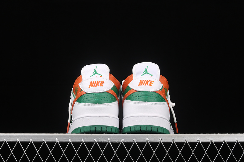 Sb Dunk Low White/Green/Orange 9