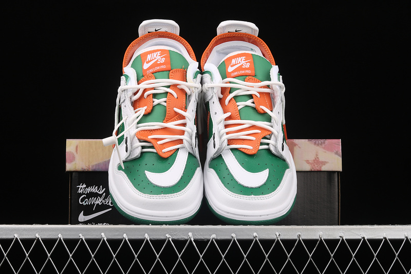 Sb Dunk Low White/Green/Orange 11