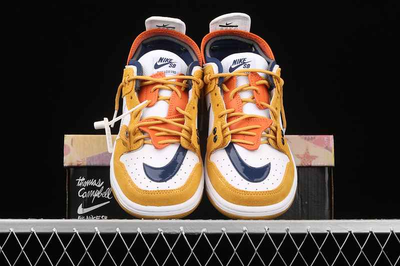 Sb Dunk Low Yellow/Orange/White-Navy Blue 9