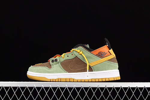 Sb Dunk Low Pro Green/Brown/White-Orange 3