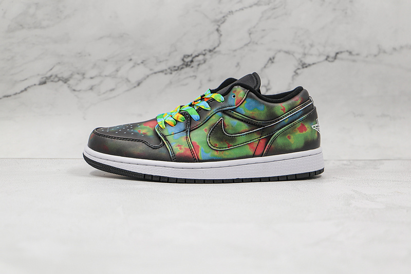 Air Jordan 1 Low Black/Multi-Color/White 11