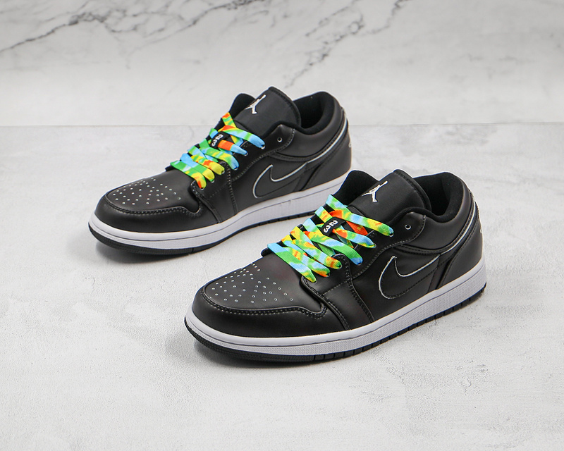 Air Jordan 1 Low Black/Multi-Color/White 17