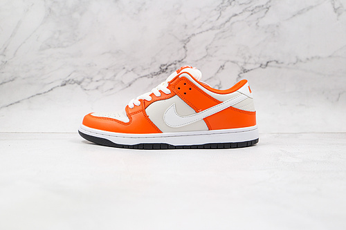 Sb Dunk Low Pro White/White/Orange 3