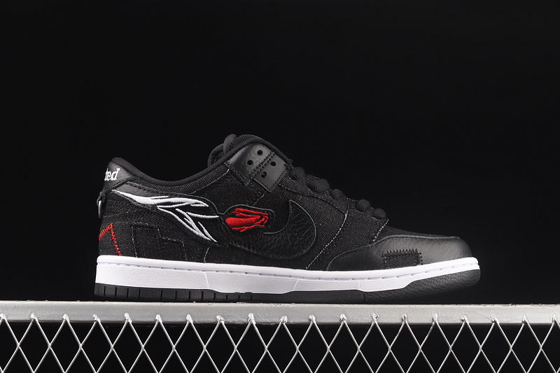 Wasted Youth X Dunk Low Sb Black Denim Black/University Red-[Unsiex:36-47.5 5