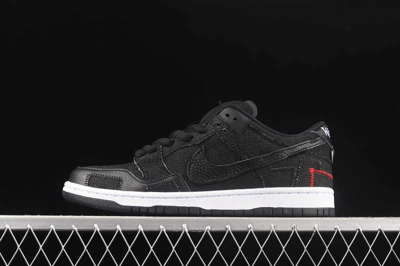 Wasted Youth X Dunk Low Sb Black Denim Black/University Red-[Unsiex:36-47.5 21