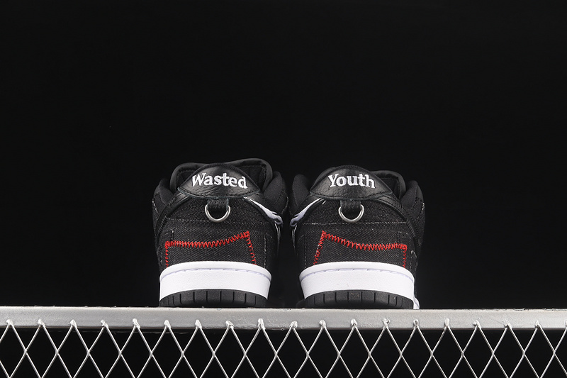 Wasted Youth X Dunk Low Sb Black Denim Black/University Red-[Unsiex:36-47.5 29