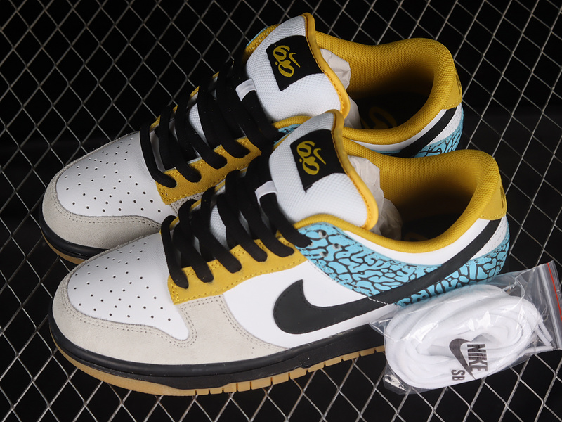 Dunk Low Sb White/Black/Blue/Yellow 19