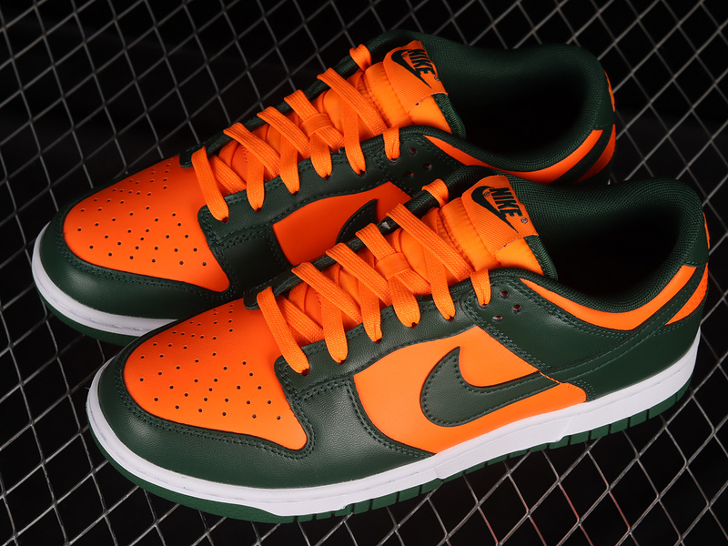 Sb Dunk Low Miami Hurricanes Gorge Green/White/Total Orange 5