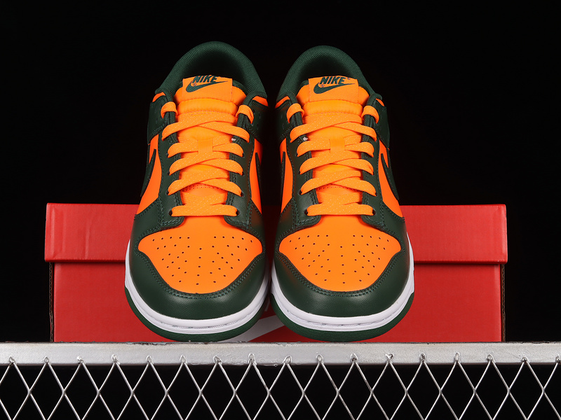 Sb Dunk Low Miami Hurricanes Gorge Green/White/Total Orange 25