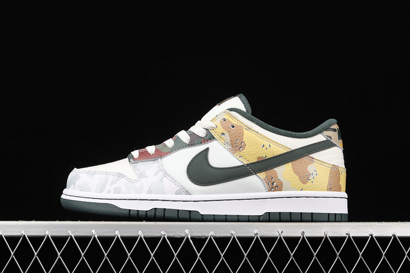 Dh0957-100-[Dunk Low Se Sail Multi-Camo Sail/Vintage Green-Total Orange-White 5