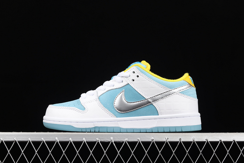 Ftc X Dunk Low Sb 'Lagoon Pulse'metallic Silver-Speed Yellow 3