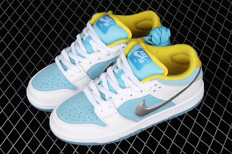 Ftc X Dunk Low Sb 'Lagoon Pulse'metallic Silver-Speed Yellow 7