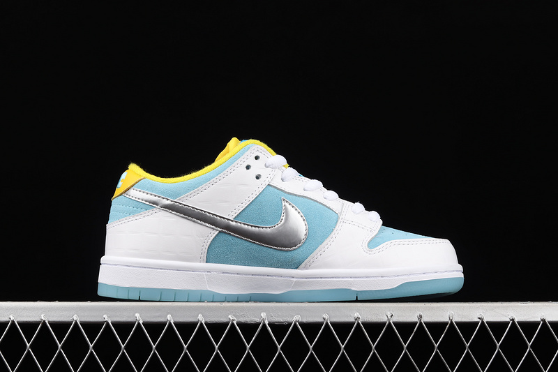 Ftc X Dunk Low Sb 'Lagoon Pulse'metallic Silver-Speed Yellow 9