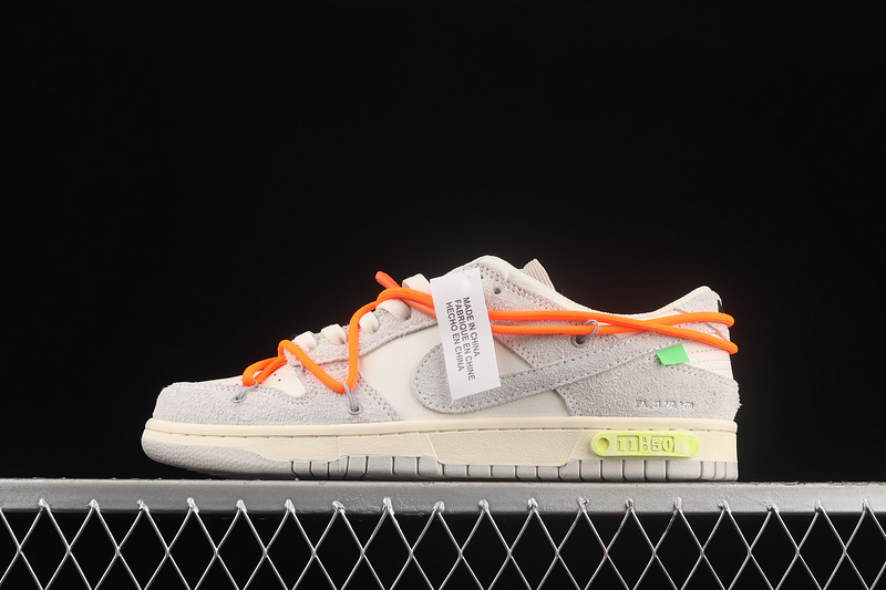 Ow X Sb Dunk Low Lot 11 Of 50 Sail/Neutral Grey/Orange 5