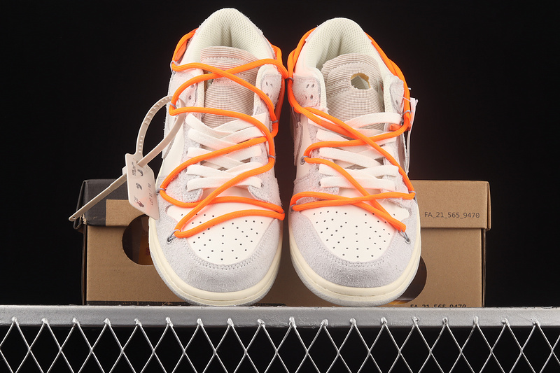 Ow X Sb Dunk Low Lot 11 Of 50 Sail/Neutral Grey/Orange 11